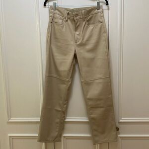 GAP faux leather cream pants